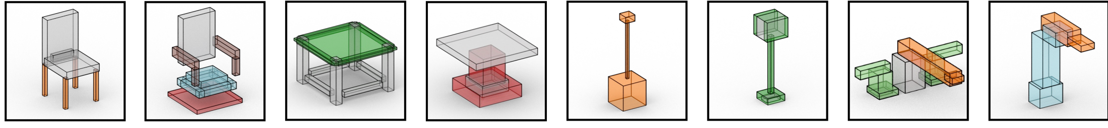 Eight ShapeLib program structures extracted from the paper figure